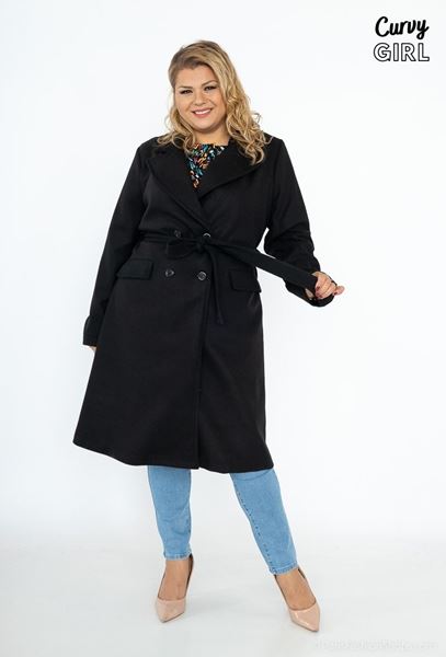 Picture of PLUS SIZE COAT WITH LAPEL COLLAR